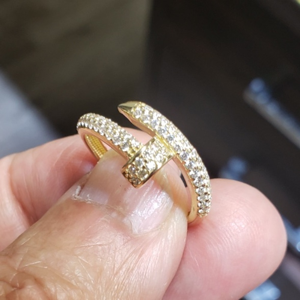 New Solid 14K Gold designer Nail Ring - Picture 16 of 16